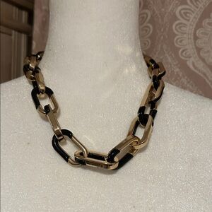 Alfani Paperclip Statement Black Gold Acrylic Large Link Necklace